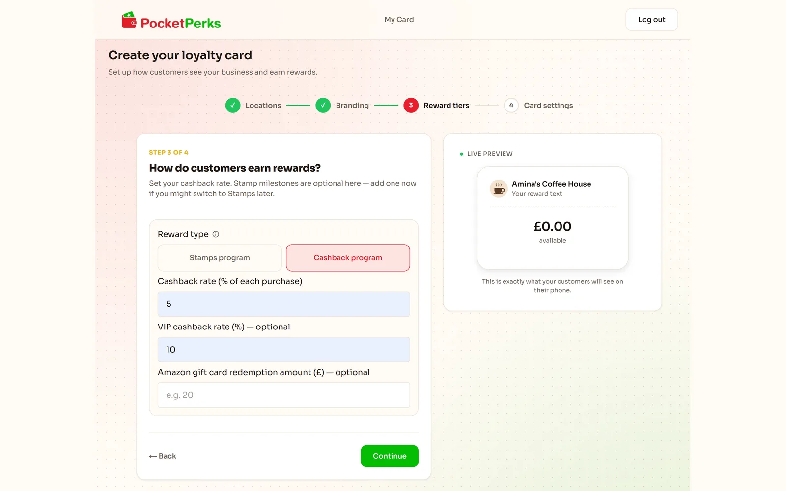 A cashback programme
