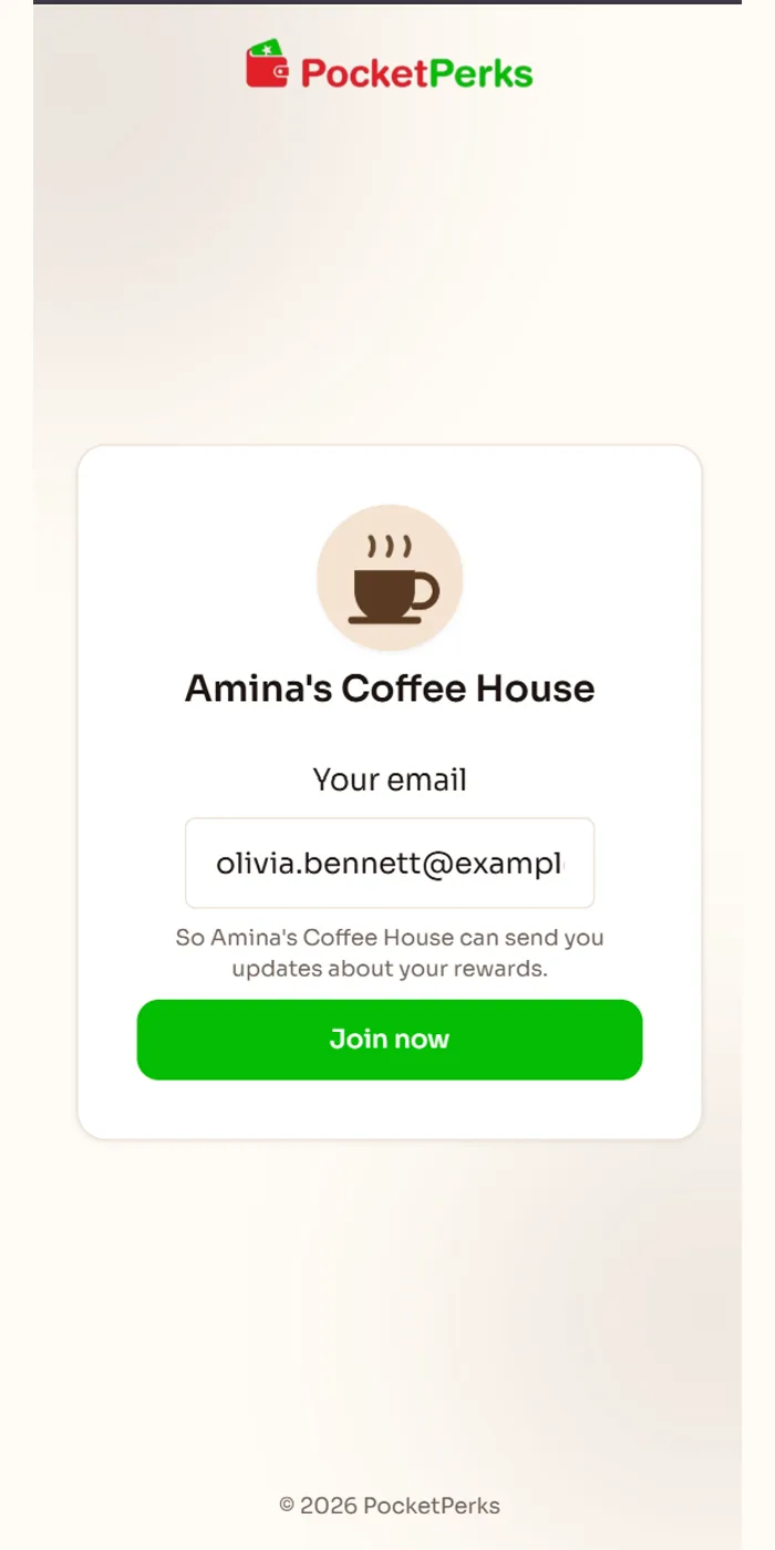 Joining after scanning the shop's code