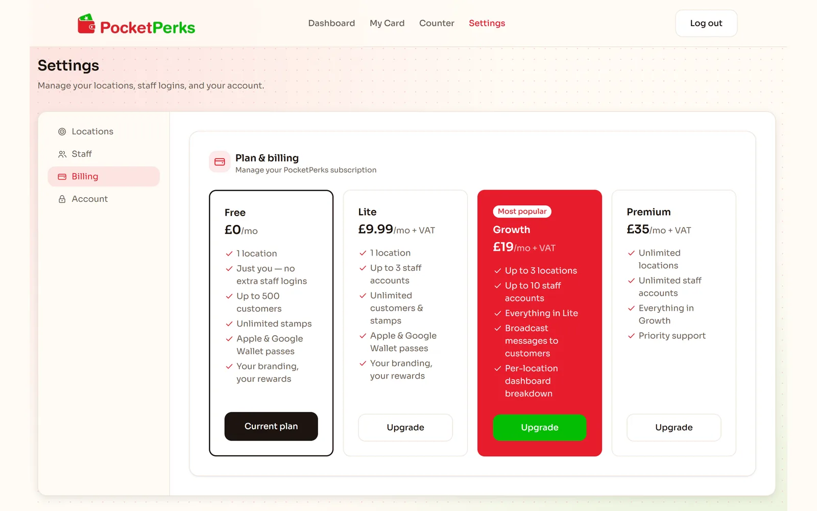 Plans and billing